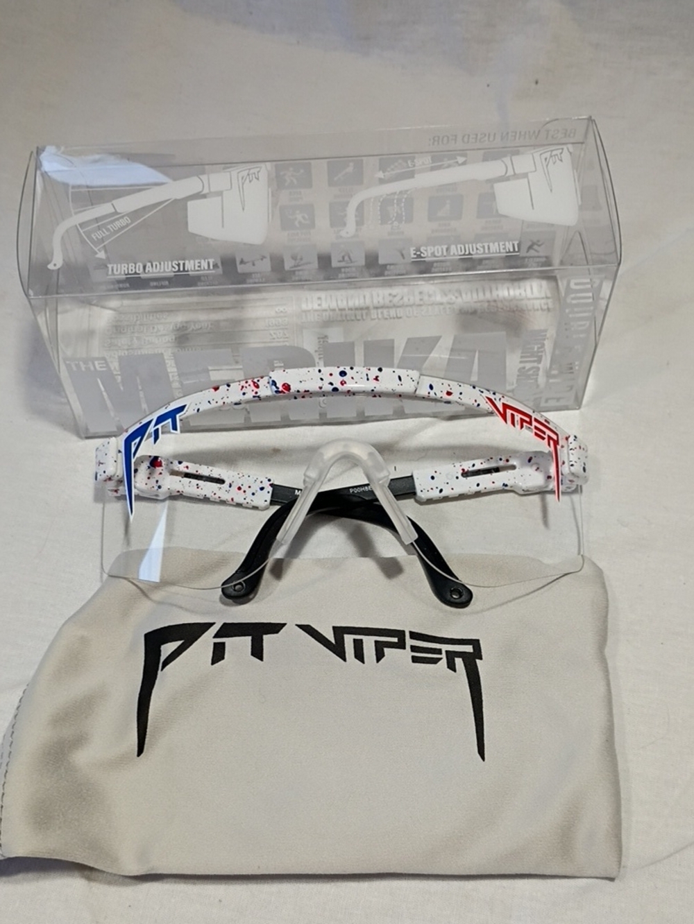 NIB Pit Viper The Merika Night Shades Sunglasses Summer America Baseball